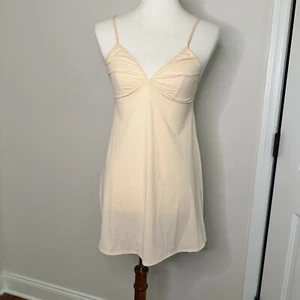 Forever 21 Satin Lingerie Slip Dress Sz M Nude Mini - Picture 1 of 11