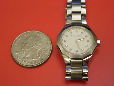 BAUME MERCIER DIAMOND DIAL STEEL RIVIERA 22MM WITH DEPLOYMENT BAND BRACELET - Image 1 of 4