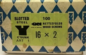16g x 2" CSK Slotted, Nettlefolds, Article 1, Woodscrews. - Picture 1 of 5