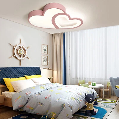 Modern Heart Shape LED Flush Mount Lamp Kids Room Ceiling Light Fixture HOT - Image 1 of 4