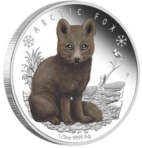 2017 Polar Babies Arctic Fox Tuvalu 1/2oz Silver Proof 50c Half Dollar Coin - Picture 1 of 4