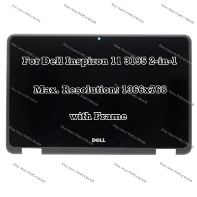 11.6" Dell Inspiron 11 3195 HD LCD Display Touch Screen Digitizer Assembly Frame - Image 1 of 4