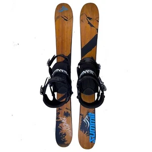 Summit Bamboo Pro 110cm  Skiboards Snowblades Technine Custom Snowboard Bindings - Picture 1 of 4