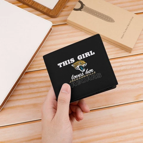 This Girl Loves Her Jacksonville Jaguars Print Wallet Mini Folding Coin Purse Cover