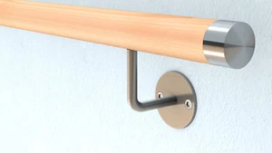 Holzhandlauf Buche Edelstahl V2A Handlauf Fertighandlauf Geländer Ø42,4x2   - Bild 1 von 39