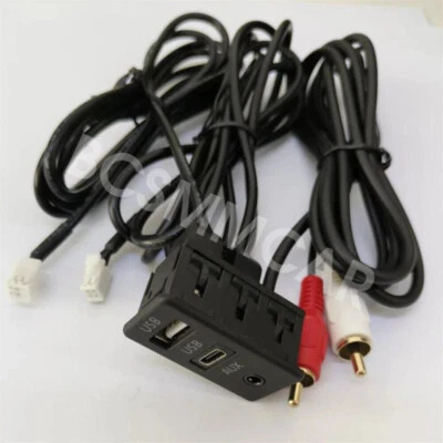 Adaptador de cabo de extensão de interface painel porta AUX entrada de áudio RCA tipo USB para carro - Imagem 1 de 4