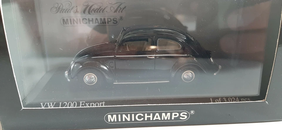 VW Volkswagen 1200 Export Maggiolino Beetle Kafer 1/43 Minichamps - Immagine 1 di 4