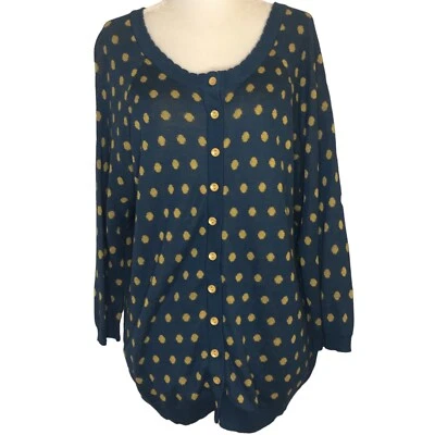 ModCloth女式1X开衫波点莫代尔棉混纺纽扣毛衣 — 第 1/4 张图片