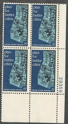 US. 1333. 5c. View of Model City. Urban Planning. Plate Block of 4. MNH. 1967 - Image 1 of 2