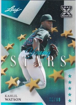 2021 Leaf Young Stars Platinum #29 Kahlil Watson - Marlins Rookie XRC 31/99 - Image 1 of 2