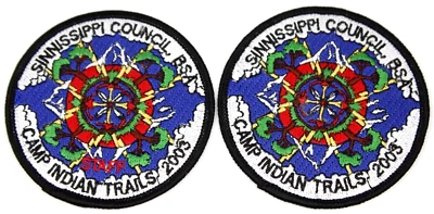2003 STAFF Participant Camp Indian Trails Sinnissippi Council Patch Set WI IL - Image 1 of 2