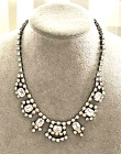 Early Weiss Signed Necklace Round & Square Swarovski Crystals High End c.1950s