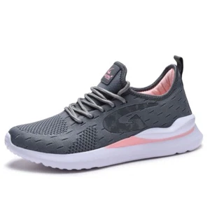 Womens Tennis Shoes Breathable Mesh Upper Ladies Slip On Lightweight Gray - Picture 1 of 13