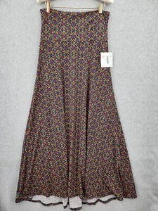 NWT LuLaRoe Maxi Skirt Green/Pink/Tan Long Length Stretch Jersey Knit Sz S - Picture 1 of 7