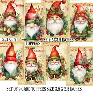 Libro de recortes de tarjetas artesanales de Navidad gnomos de Navidad etiquetas lindas rojo/verde - Imagen 1 de 3