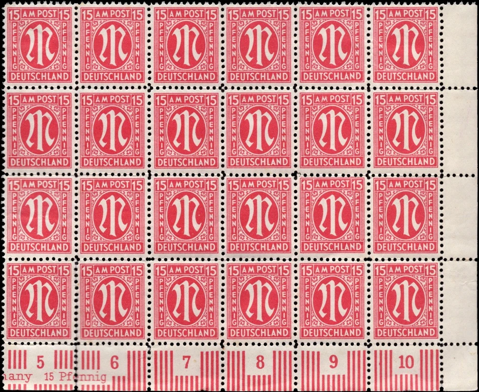 SAVOYSTAMPS - Germany-Allied Issued Occupational Post WWll-15P-Block of 24- MINT - Image 1 of 1