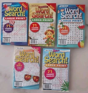 5 Word Search Puzzle Game Book Magazines From Take A Break Books Word Puzzles - Picture 1 of 1