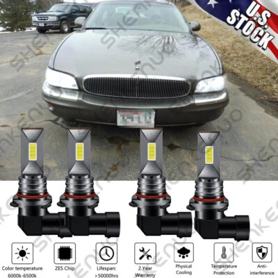 LED Headlight Kit Hi & Lo Bulb For Buick Park Avenue 91-05 Set of 4 Replace Lamp - Image 1 of 4