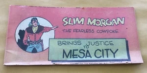 1950 Slim Morgan The Fearless Cowpoke Brings Justice To Mesa City Comic Book - Imagen 1 de 2