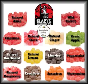 Claeys 2 lb HARD CANDY DROPS - Claey's Old Fashioned 32 oz Flavors in Bulk Bag - Picture 1 of 17