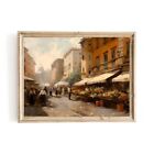 Historyczna ulica Rzymu XIX wiek Vintage Papierowy plakat Druki Sztuka ścienna Krajobraz miejski