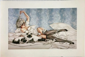 Vintage Olivia De Berardinis Signed Pin-Up Art 17/24 Rhonda Ridley “Tapioca” - Picture 1 of 3