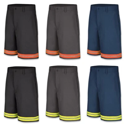 Red Kap Hi Vis Reflective Work Shorts Enhanced Vis Men's Industrial Uniform - Image 1 of 4