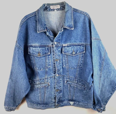 VTG Vintage Guess Georges Marciano Classic Mens Medium Stonewash Jean Jacket USA - Image 1 of 4
