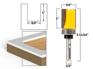 3/4" Diameter Flush Trim Template Router Bit - 1/4" Shank - Yonico 14090q - Picture 1 of 1