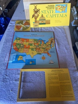 Game of State Capitals Parker Brothers 1966 COMPLETE Vintage Board Games - Image 1 of 4