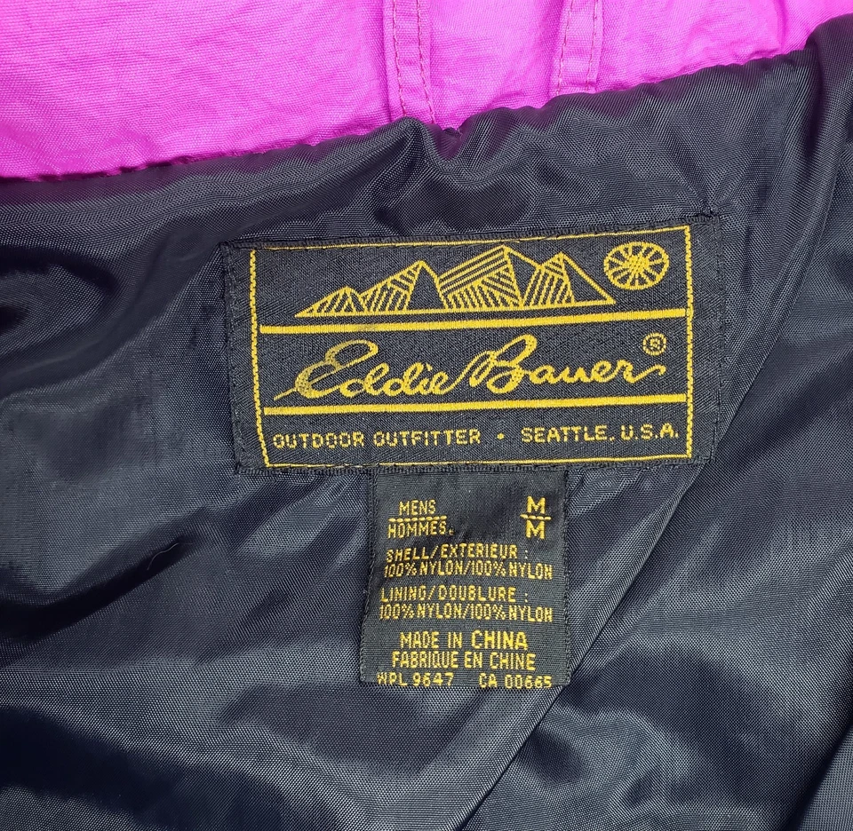 Vintage Eddie Bauer Mens Hideaway Hood Nylon Windbreaker Jacket Size Medium - Image 1 of 4