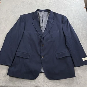 NWT Oak Hill Sport Coat Mens Size 2XL 50/52 Blue Two Button Blazer Stretch Print - Picture 1 of 17