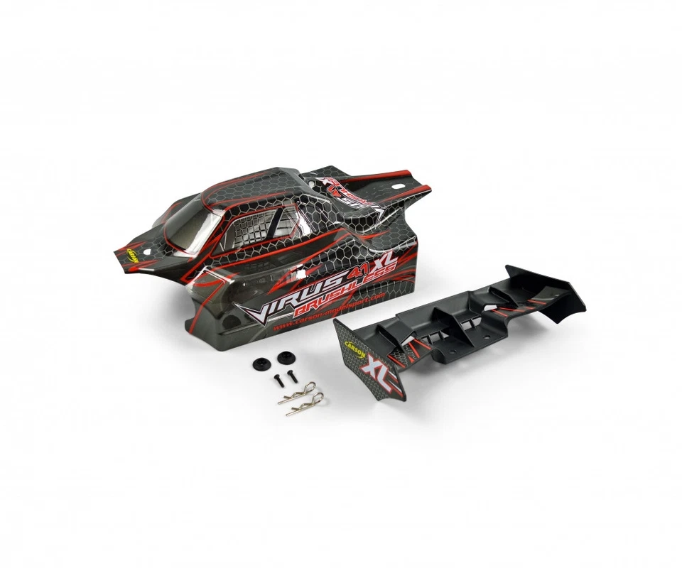 Tamiya 500801034 - Bodywork Virus XL Black/Red - New - Image 1 of 1