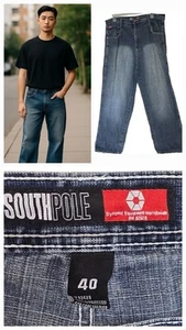 Y2K Vintage Southpole Red Tab Baggy Skater Wide Leg Jeans Fade Gr. 40x33 - Bild 1 von 13