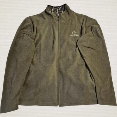 Ducks Unlimited Men’s Large Fleece Full Zip Jacket Sweater Green Polyester  - Image 1 of 4