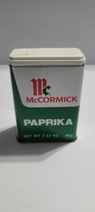 Vintage McCormick Paprika Spice Tin Green & White 2.2 Oz - Picture 1 of 6
