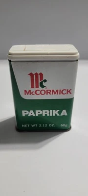 Vintage McCormick Paprika Spice Tin Green & White 2.2 Oz - Image 1 of 4