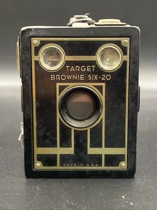 Vintage Art Deco 1940s Eastman Kodak Brownie Target Six-20 Box Camera Untested - Imagen 1 de 6