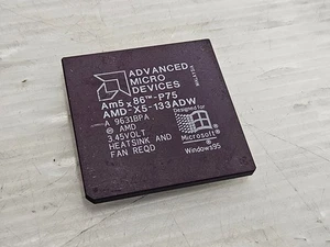 AMD Am5x86-P75, AMD-X5-133ADW, 133MHz, 3.45V, Socket 3, Vintage CPU, Working - Picture 1 of 2
