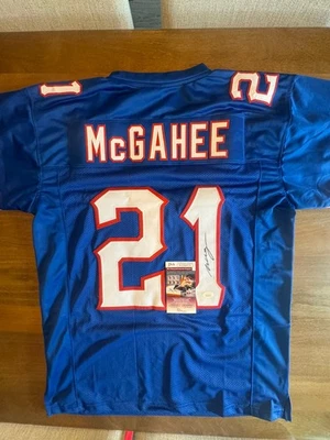 Camiseta de fútbol personalizada firmada por Willis McGahee (BILLS) - (CERTIFICADO DE AUTENTICIDAD JSA) Foto 1 de 4