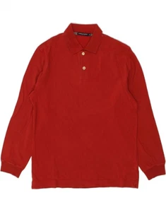 MARINA YACHTING Mens Long Sleeve Polo Shirt Medium Red Cotton AM05 - Picture 1 of 3