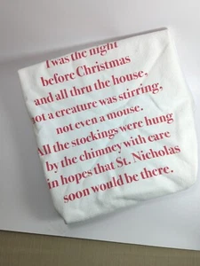 White Euro Sham Twas The Night Before Christmas Winter Bedding Read! - Picture 1 of 9