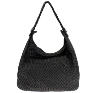 Tasche Vintage Leder Paul.hide Italienische Geflochten Gewashene Eloise Schwarz - Picture 1 of 5