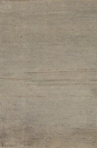 Trendy Gabbeh Solid Beige Wool Modern Accent Rug Contemporary Rug 2x4 ft - Picture 1 of 15