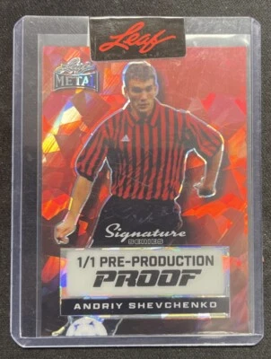2024 Leaf Metal Andriy Shevchenko Signature Series Red Ice 1/1 Pre-Production - Image 1 of 3