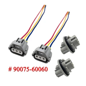 2x Front Turn Signal Light Connector Pigtail + Bulb Socket For Toyota 9007560060 - Imagen 1 de 9