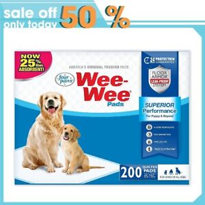 Four Paws Wee Wee Absorbent Pads for Dogs Standard 200 Count