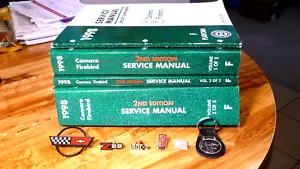Full Set 1998 Chevy Camaro Z28 Service Manuals, Key Fob, GM Emblem, Tie Bars - Picture 1 of 14