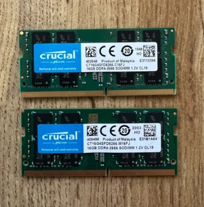 Crucial 2x16GB DDR4-2666 sodimm 1.2V CL19 - Photo 1/1