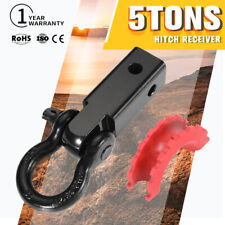 Recovery Hitch Receiver 5T with Bow Shackle 4X4 Off Road 4WD Black 5 Tons